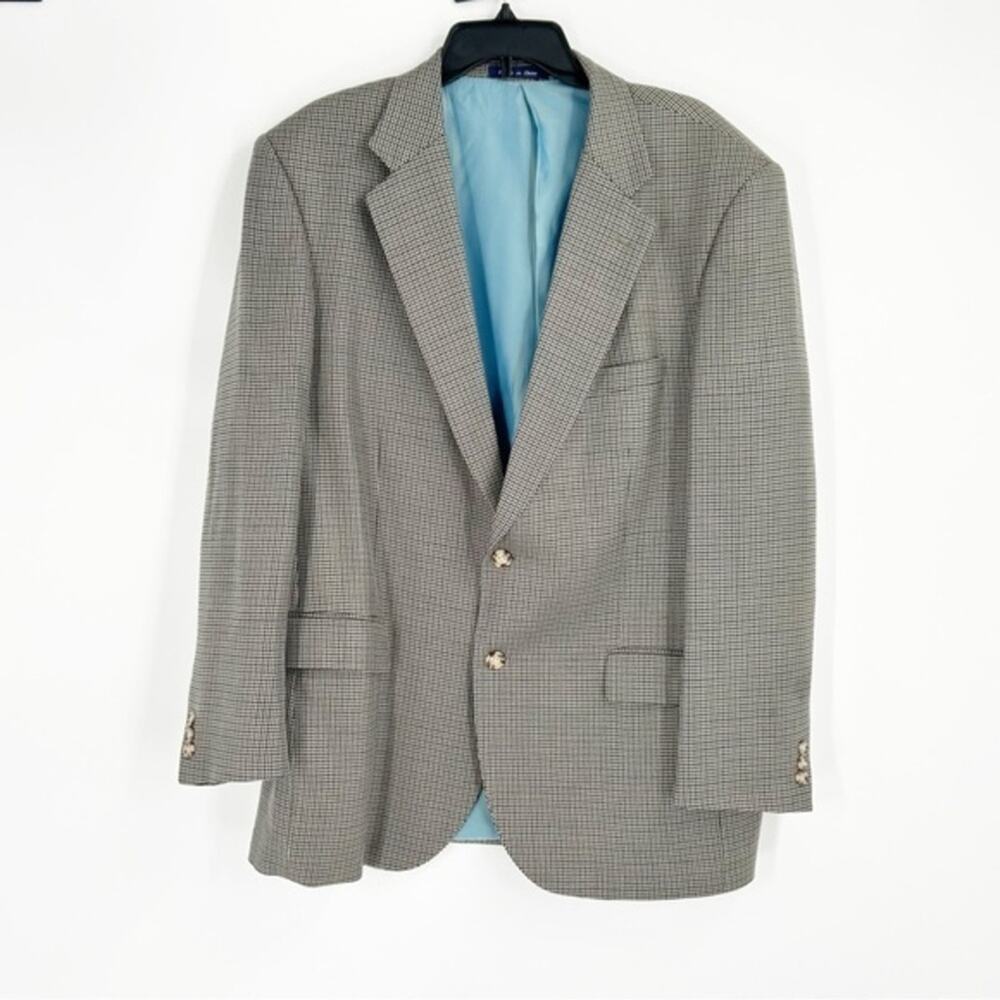 Alan Flusser Gray Silk & Worsted Wool Blazer Size 44R